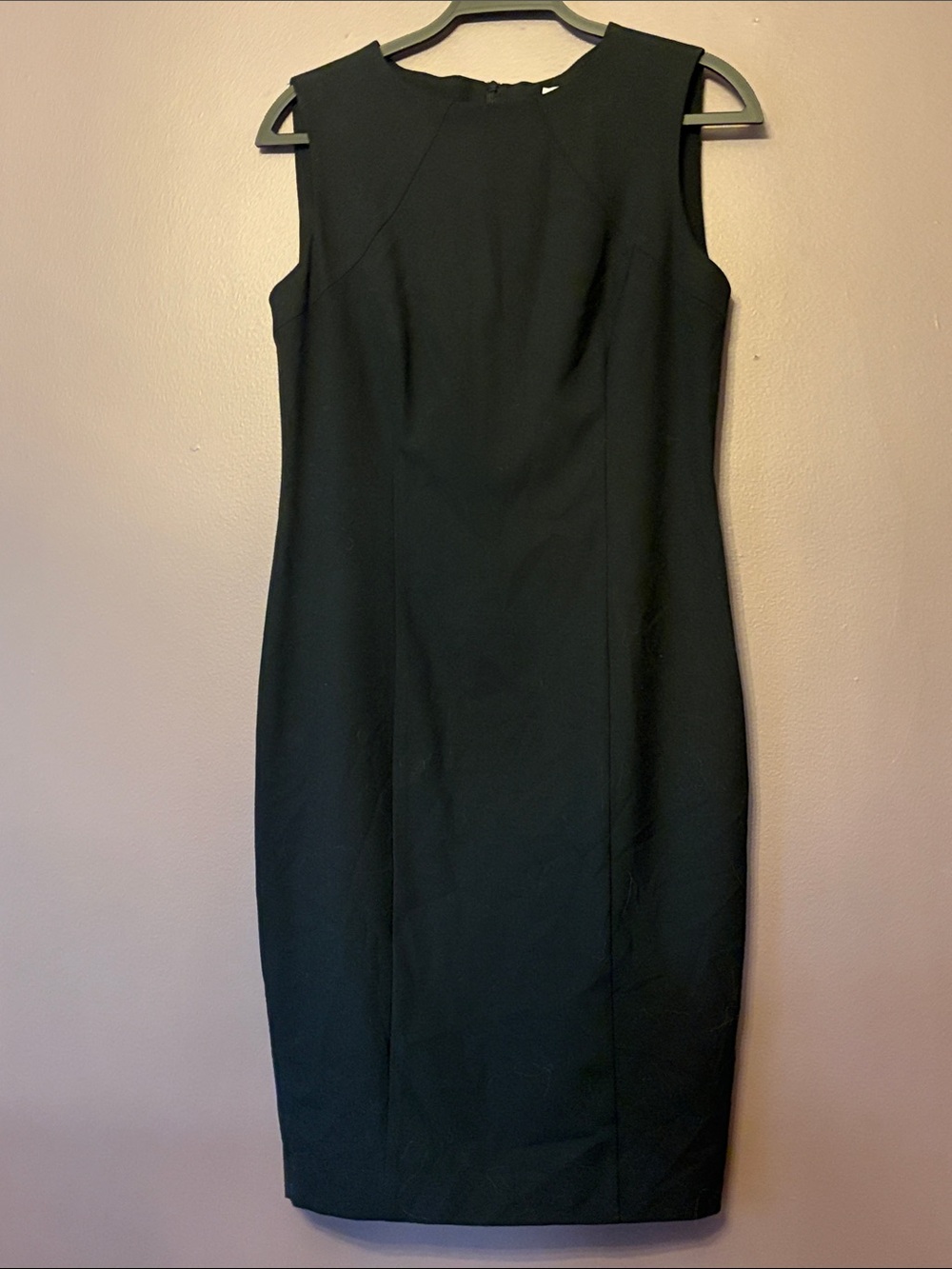 Zara Basic Black Midi Sheath Dress size Large
